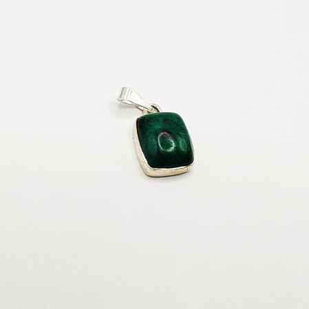 Set Crisocola, tăietură cabochon - pandantiv și cercei, în argint [2]