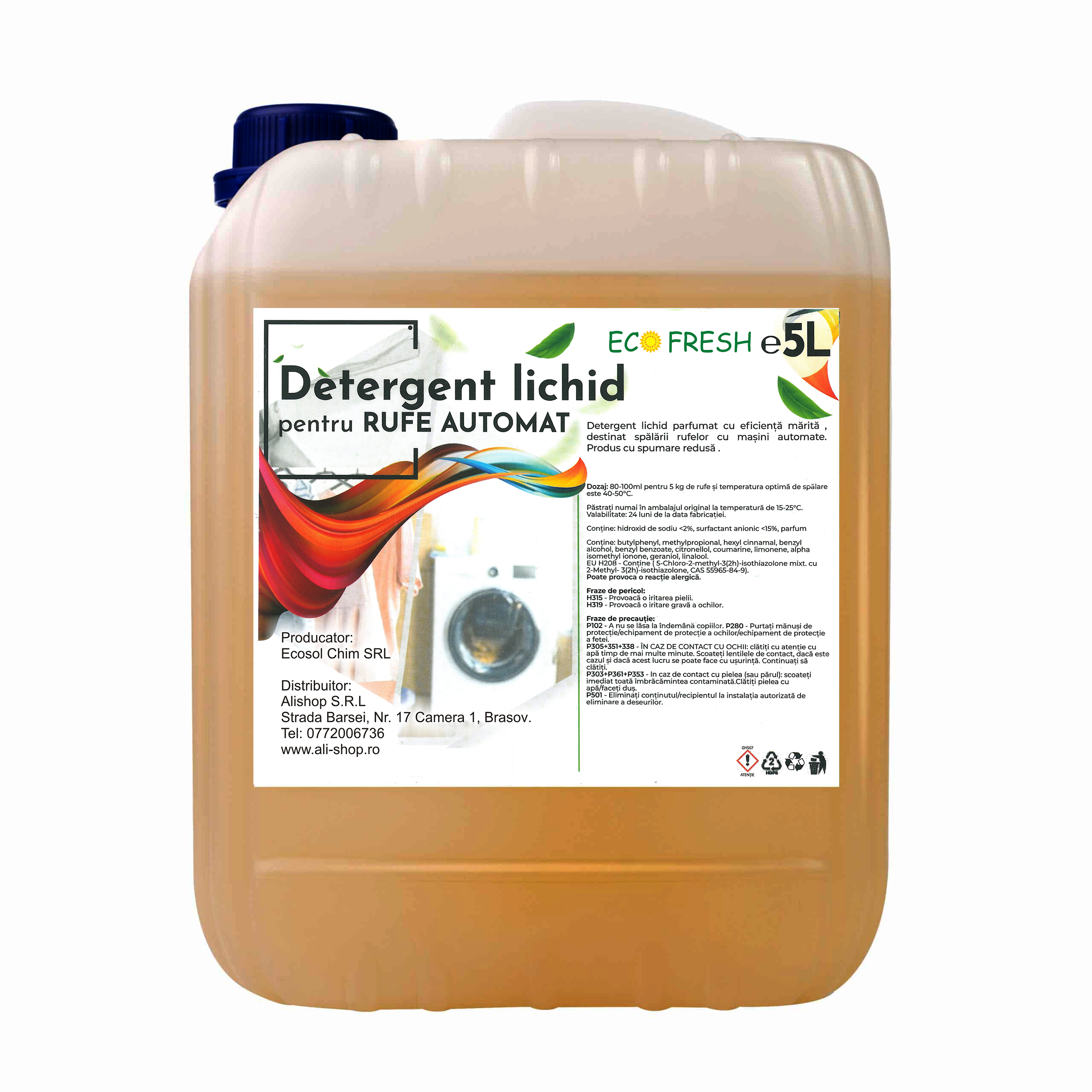 DETERGENT RUFE LICHID ECOFRESH 5 LITRI