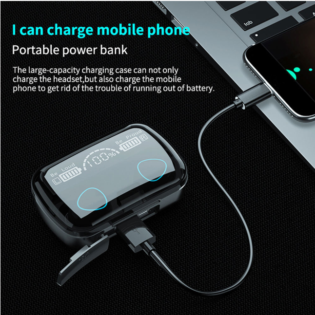 Casti Wireless M10 TWS, Bluetooth 5.1, Waterproof IPX-5, Anulare Zgomot [3]