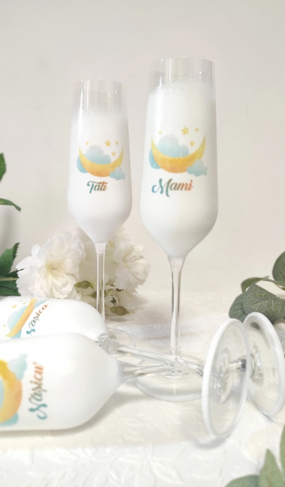 pahare personalizate botez luna printre nori [4]