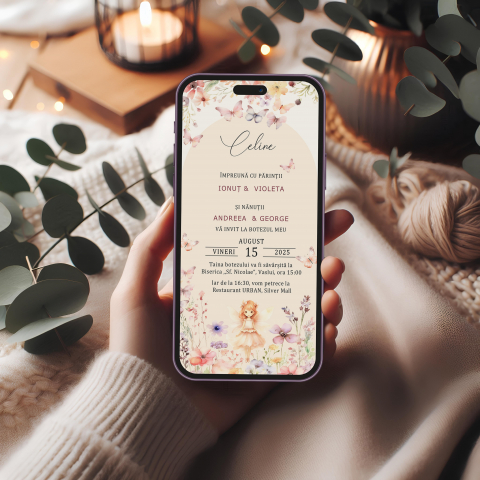 BOTEZ - Invitatie digitala botez Zana Celine