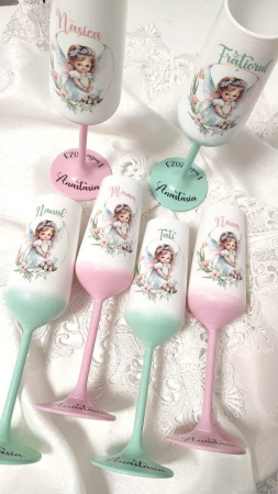 Pahare personalizate botez - Pahare personalizate botez  ”Cute little angel”