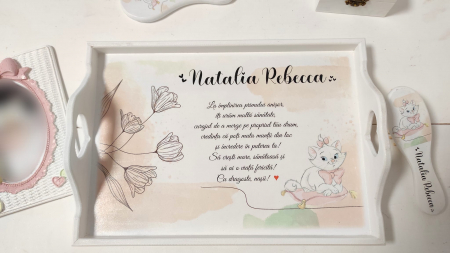 Tăvițe pentru fetițe - Set de mot fetita ”Pisicuta Marie”