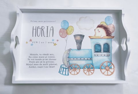 Tăvițe personalizate 1 an - Set mot Arici