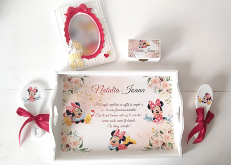Tăvițe pentru fetițe - Set mot tavita Red Minnie