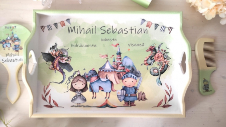 Tăvițe personalizate 1 an - Set tavita mot Praslea cel voinic