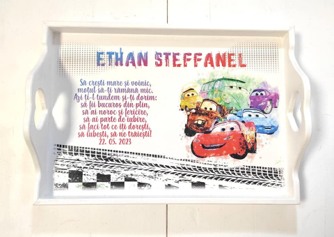 Tăvițe personalizate 1 an - Set tavita mot Cars