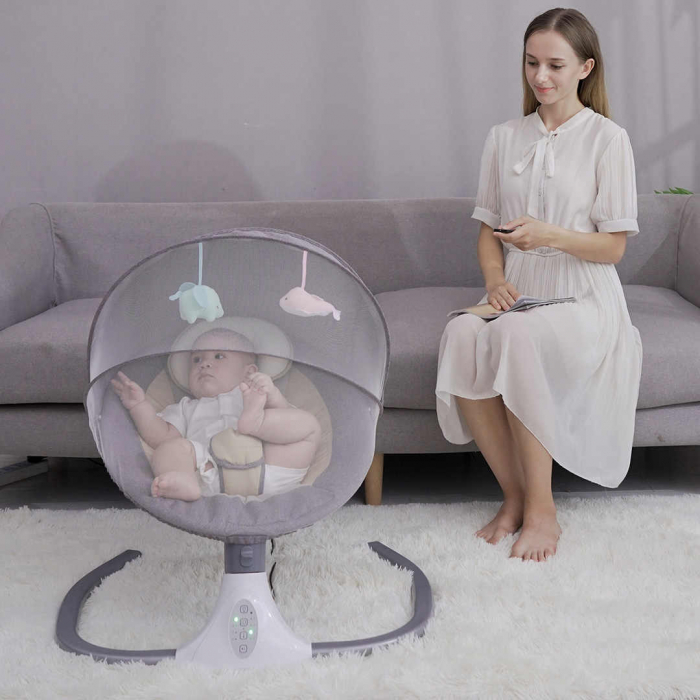Leagăn electric inteligent pentru bebeluși, cu muzică [2]