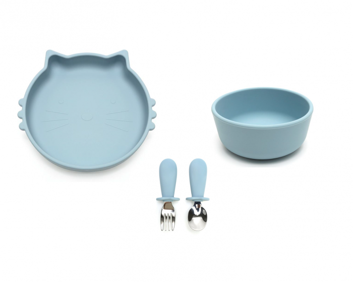 Set de hranire pentru bebelusi si copii, 4 piese, din silicon, fara BPA [1]