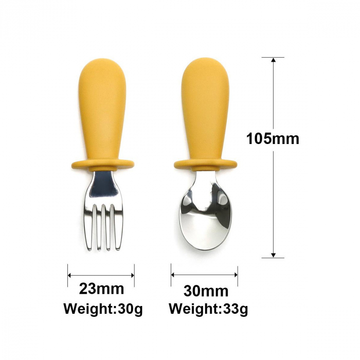 Set de hranire pentru bebelusi si copii, 4 piese, din silicon, fara BPA [7]