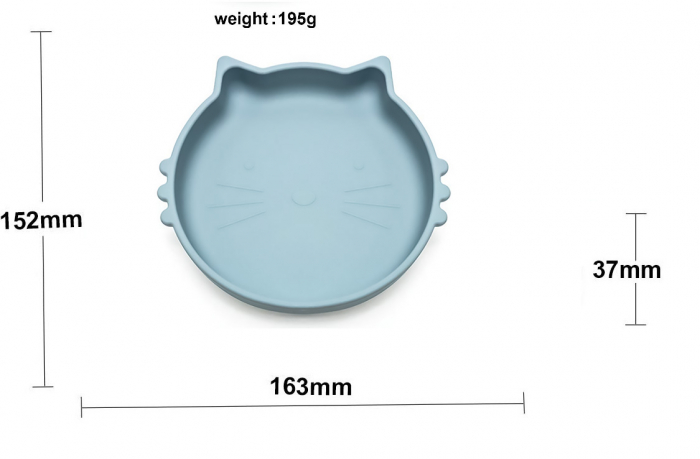 Set de hranire pentru bebelusi si copii, 5 piese, din silicon, fara BPA+Paturica pentru Bebe, Muselina multi strat, 110x110 cm, din Bumbac, 0-5 Ani [4]