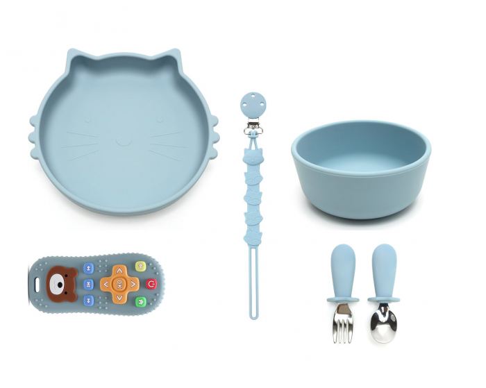 Set de hranire pentru bebelusi si copii, 6 piese, din silicon, fara BPA [1]