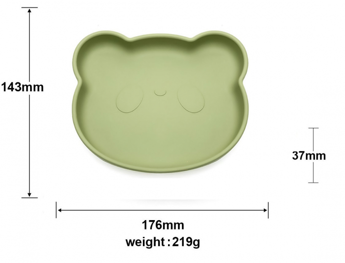 Set de hranire pentru bebelusi si copii, 6 piese, din silicon, fara BPA+ Compleu bebe 3 piese, body cu maneca lunga, pantalon si caciula alb/verde [5]