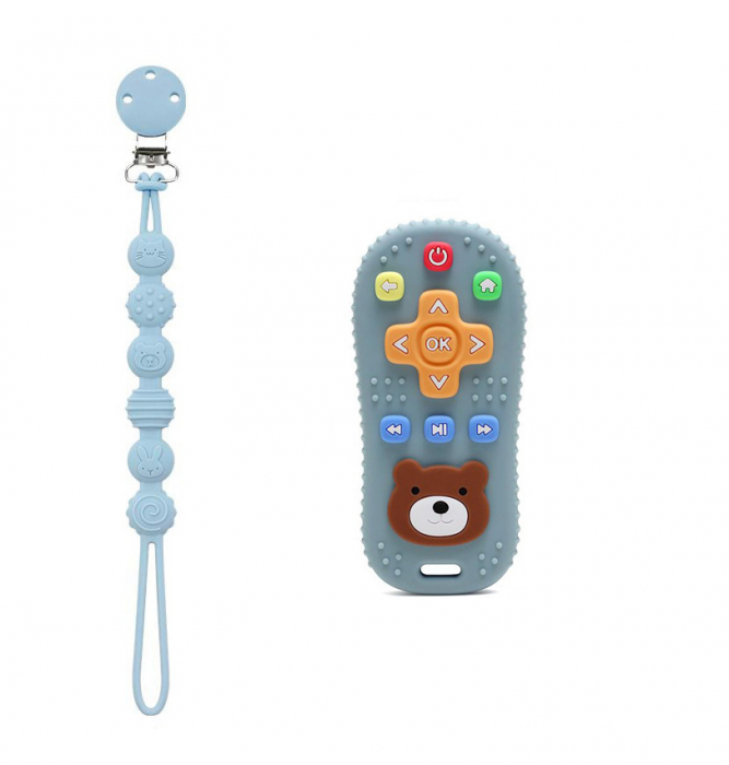 Set lantisor suzeta si jucarie dentitie, 2 piese, din silicon, fara BPA [1]