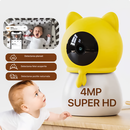 Dormitorul copilului - Camera de supraveghere copil WiFi 4MP Ultra HD