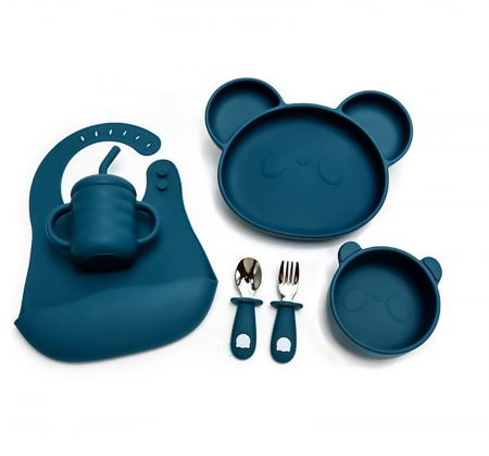 Hranire - Set de hranire pentru bebelusi si copii, 6 piese, din silicon, fara BPA