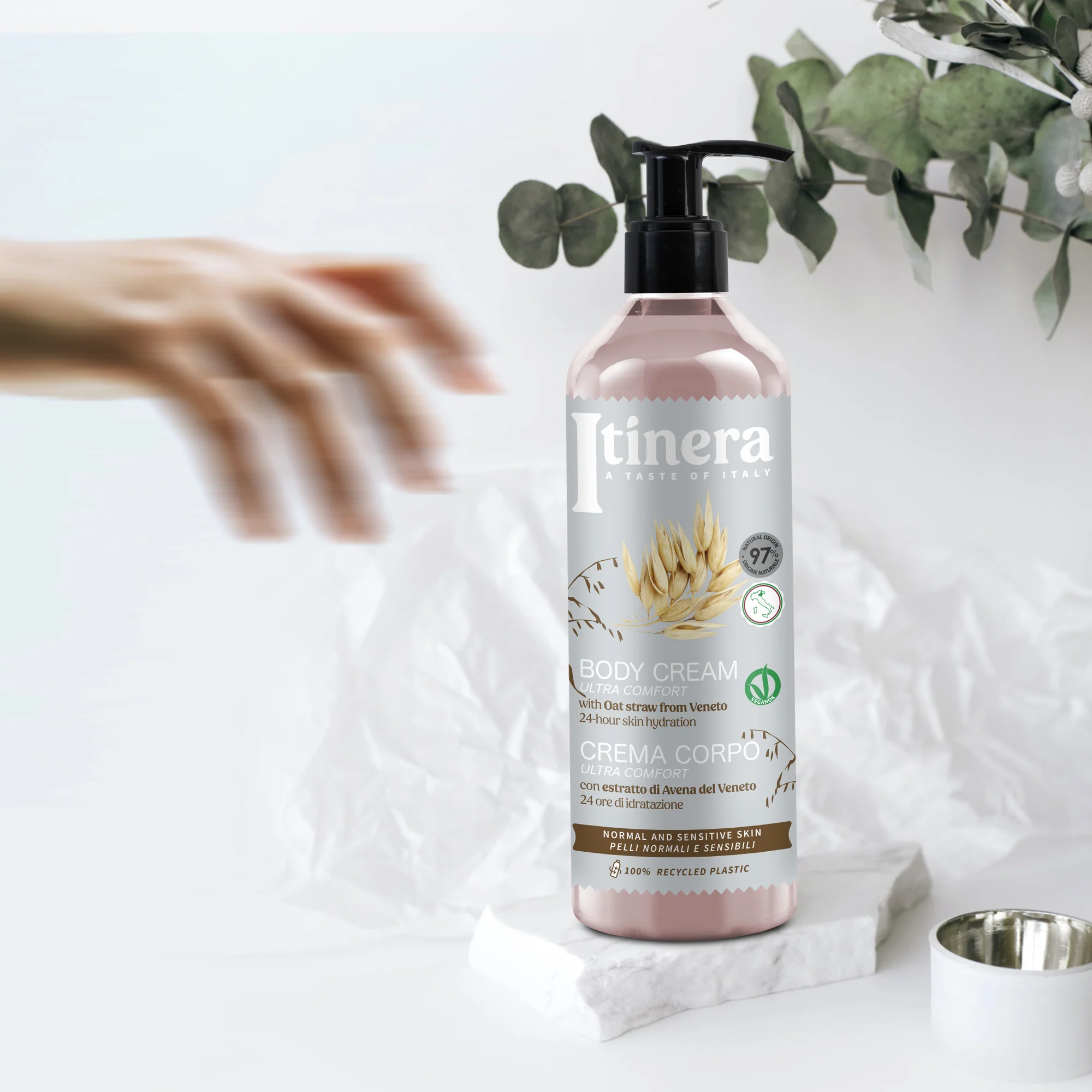 Cremă de corp calmantă cu extract de paie de ovăz din Veneto, 370 ml [4]