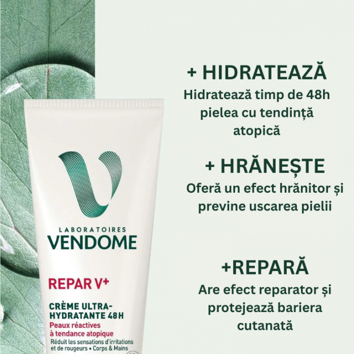 Cremă ultra hidratantă 48h Repar V+, 250 ml [2]
