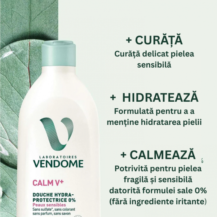 Gel de duș hidratant fără parfum Calm V+, 750 ml [2]