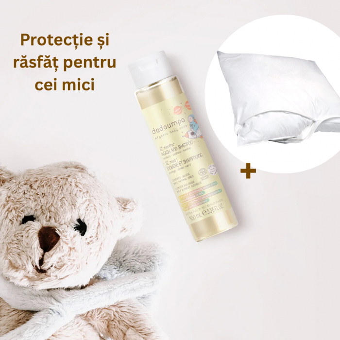 Pachet: Husă de pernă antiacarieni 35x40 + gel de duș pentru copii 100 ml [1]