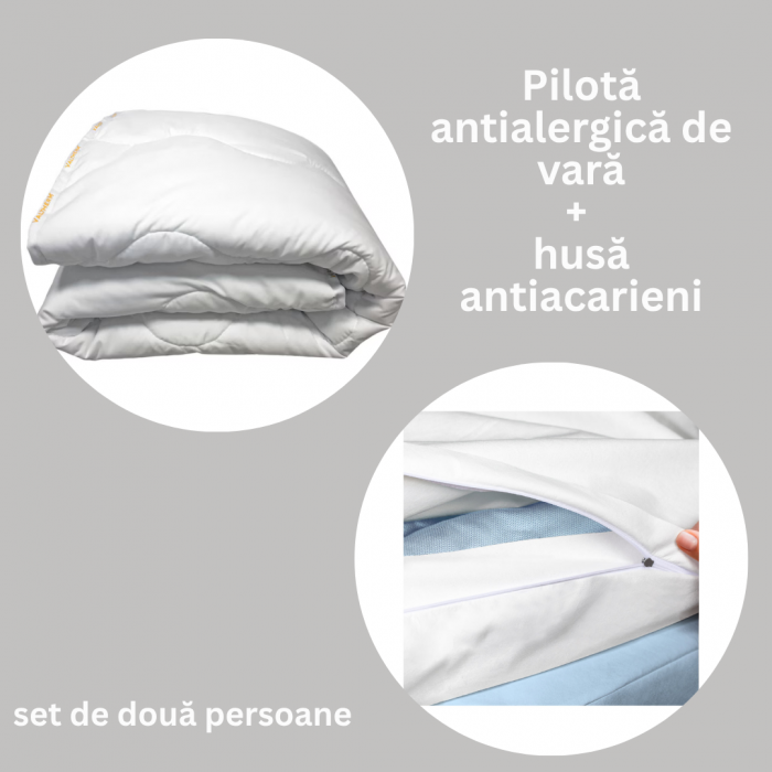 Pachet: Pilotă antialergică de vară + husă antiacarieni 220x200 [1]
