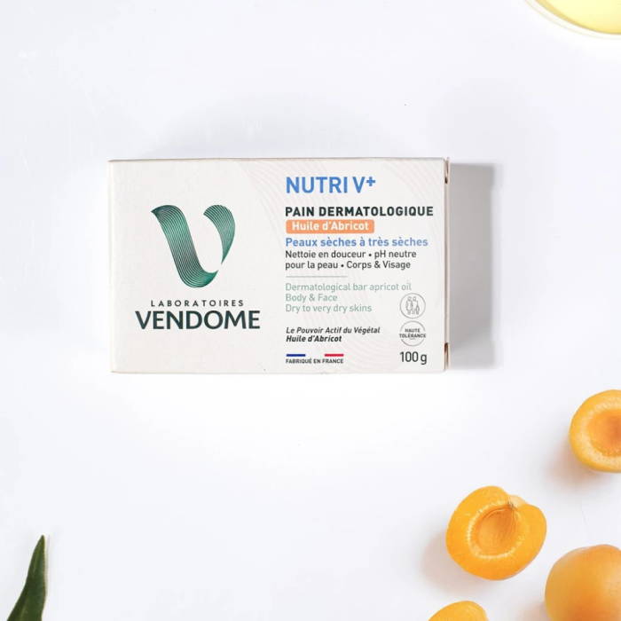 Săpun dermatologic cu ulei de caise Nutri V+, 100 g [3]