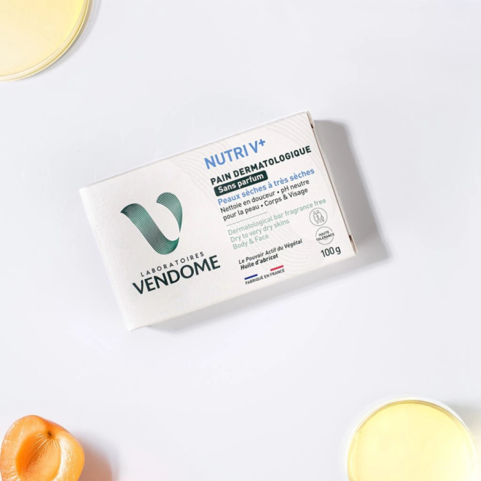 Săpun dermatologic fără parfum Nutri V+, 100 g [3]