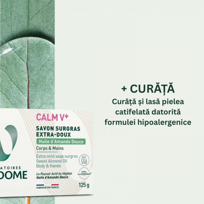 Săpun extra-blând, hrănitor cu ulei de migdale dulci Calm V+, 125 g [2]