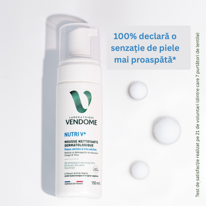 Spumă de curățare dermatologică pentru față Nutri V+, 150 ml [3]