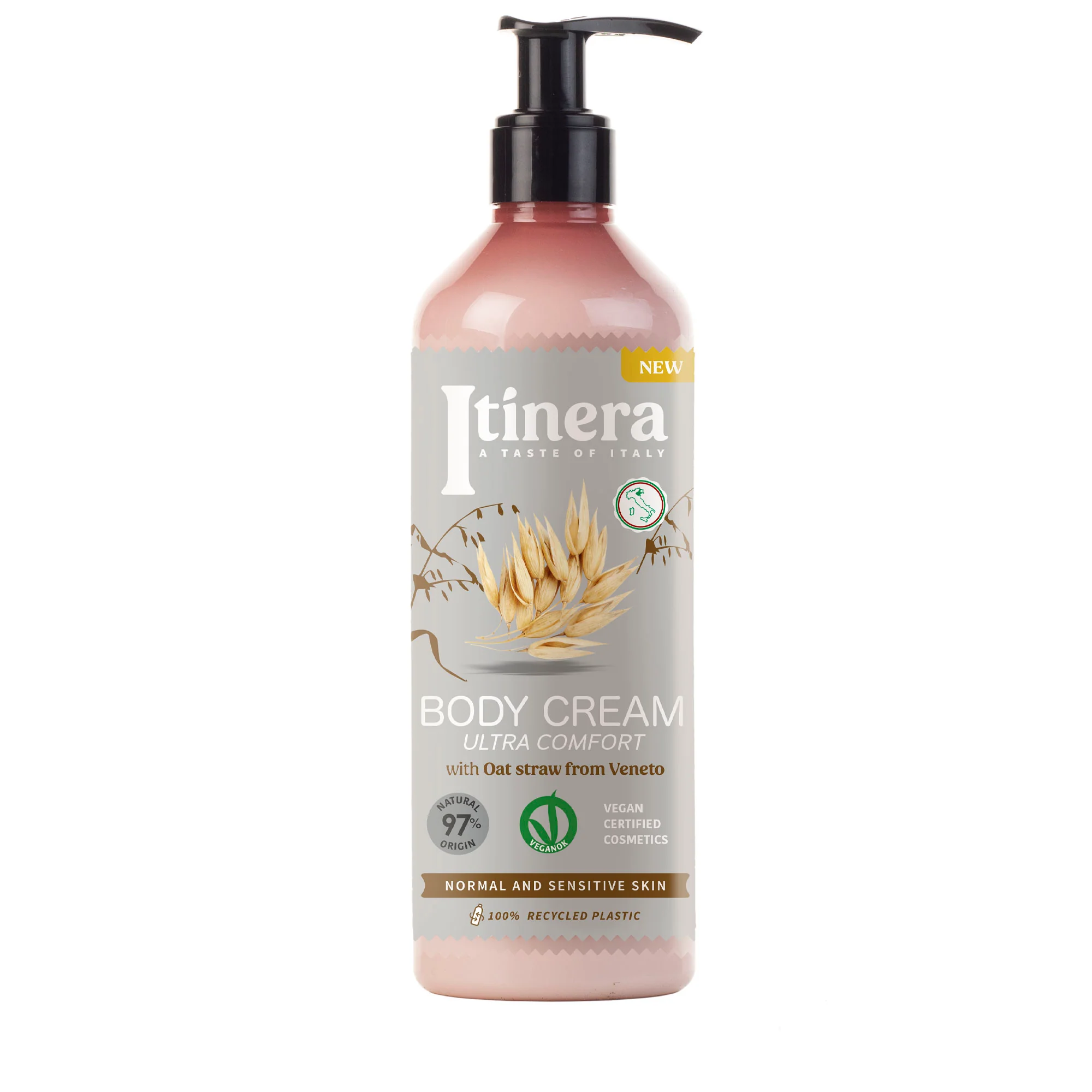 Solutii organice de ingrijire - Cremă de corp calmantă cu extract de paie de ovăz din Veneto, 370 ml