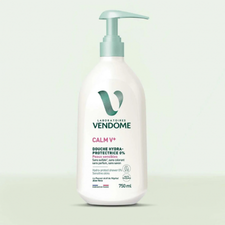 Piele sensibilă - Gel de duș hidratant fără parfum Calm V+, 750 ml