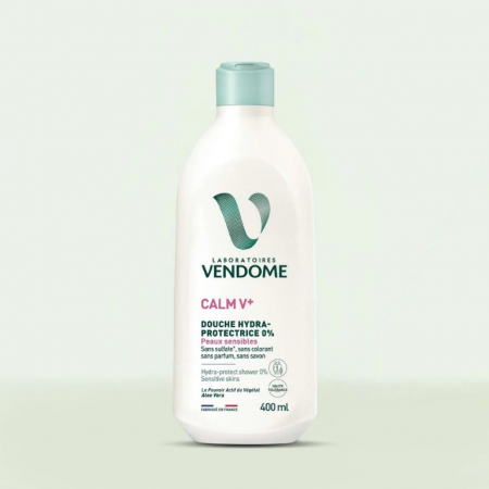 Piele sensibilă - Gel de duș hidratant fără parfum Calm V+, 400 ml