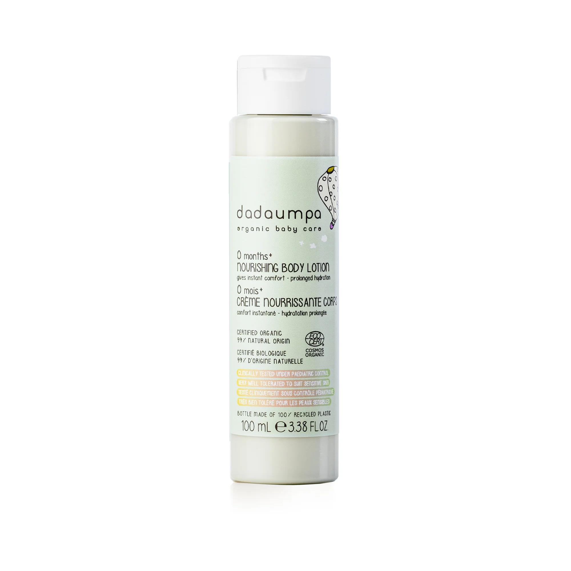 Dadaumpa - Loțiune hrănitoare de corp certificată organic pentru copii 0+ luni, 100 ml