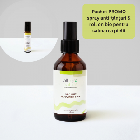 Solutii organice de ingrijire - Pachet PROMO spray  anti-țânțari & roll on bio pentru calmarea pielii