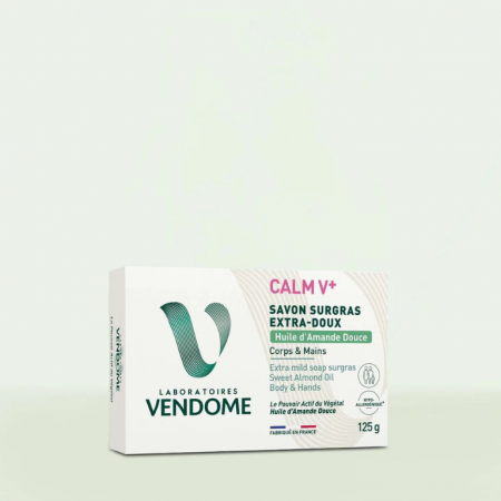 Piele sensibilă - Săpun extra-blând, hrănitor cu ulei de migdale dulci Calm V+, 125 g