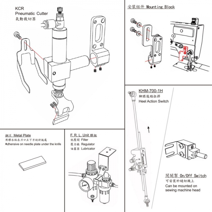 KCR-8420 taietor pneumatic pentru masina cu 2 ace [2]