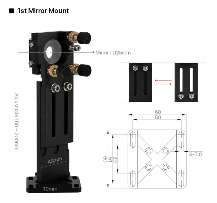 Kit  pentru oglinda si lentile pentru gravator laser CO2 [8]