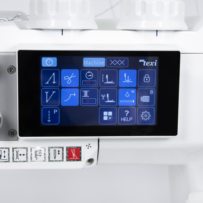 Automatic two-needle post-bed machine for sewing thick fabrics with backstitching, unison feed and deco seam - complete set TEXI NOVA P-OS 3212 [4]