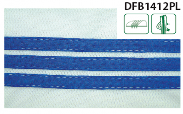 Mașină de cusut cu 6 ace, plană, cu cusătură lanț dublă, pentru atașarea benzilor,  Kansai DFB1412PL 3/8" [2]