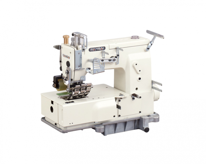 Mașină de cusut cu 6 ace, plană, cu cusătură lanț dublă, pentru atașarea benzilor,  Kansai DFB1412PL 3/8" [1]
