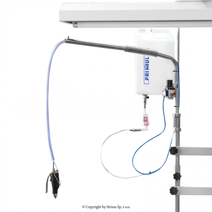 Multi-purpose ironing table with electronic irons and controller lining spraying system and PTFE foot [6]