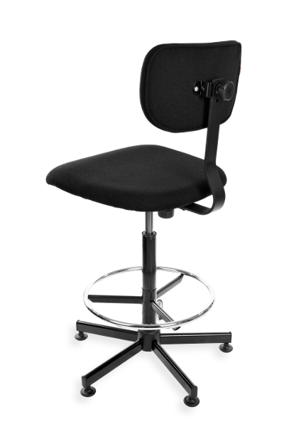 Scaun profesional atelier de croitorie cu inaltime reglabila ALL BLack 02 H cu inel intermediar [2]