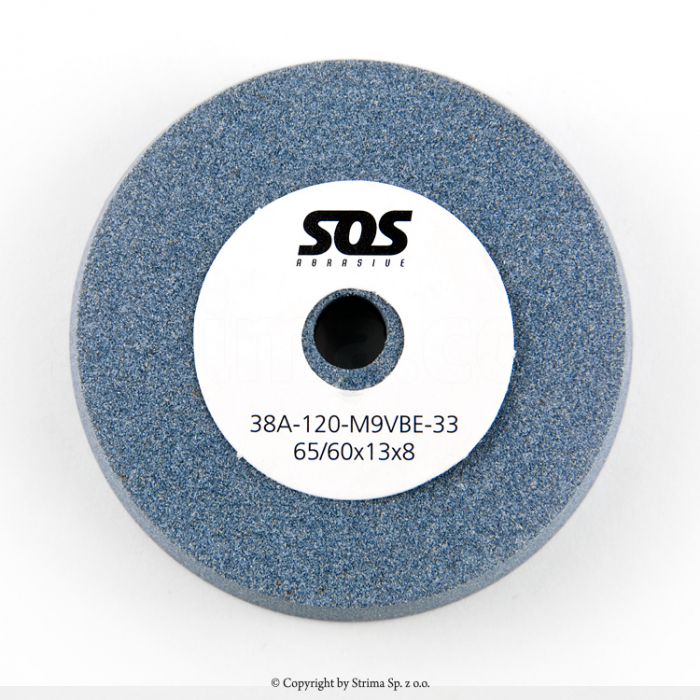 SOS 65/60x13x8mm/120 Piatră de șlefuit - granulatie mediu,  pentru masini de taiat cu banda Oshima, KM, Eastman, Dayang [1]