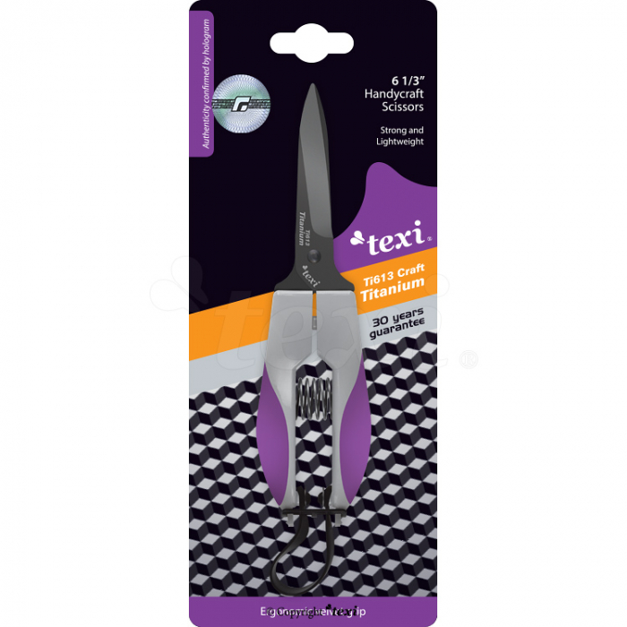 TEXI TITANIUM Ti613 CRAFT 6 1/3" (16 cm) foarfeca acoperita cu titan pentru tapițerie [3]