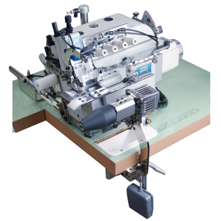 Masini de cusut si surfilat - Masina automata pentru cusut gulerul la tricouri 2 ace si 4 fire
