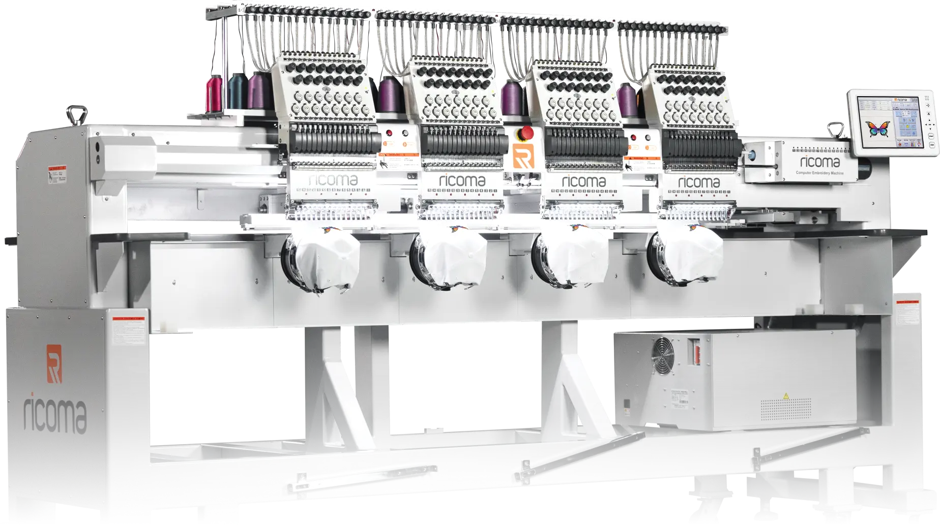 Masini de brodat electronice - Masina de brodat industriala, cu 4 capete si 15 culori, cu camp mare de brodat Ricoma CHT2-1504