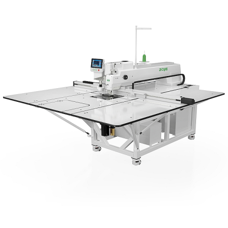 Masini automate de cusut dupa contur - Masina de cusut dupa contur cu  rotire 360 de grade a tijei si a graiferului, laser de taiere 120W, tub Co2, ZJ-M8-S900H-SF-LK2-V2 1300X90