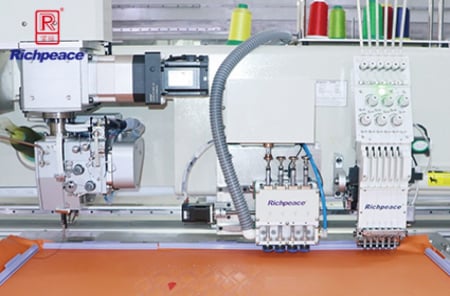 Mașină multifuncțională pentru cusut cu cap rotativ, perforat si brodat piele și țesături laminate [1]