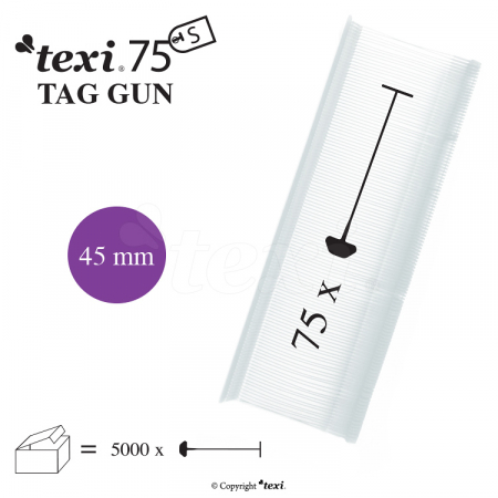 Pistoale de etichetat, ace si pini de etichetare - Pini de etichetare 45 mm standard, neutru, TEXI 75 PPS NEUTRAL 045