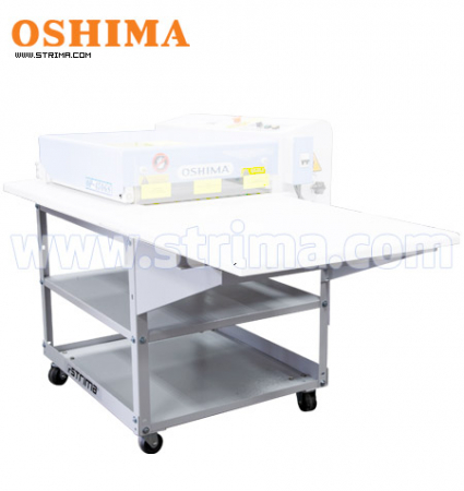 Stand cu role pentru presa de termocolat cu banda continua  OSHIMA OP-450GS
